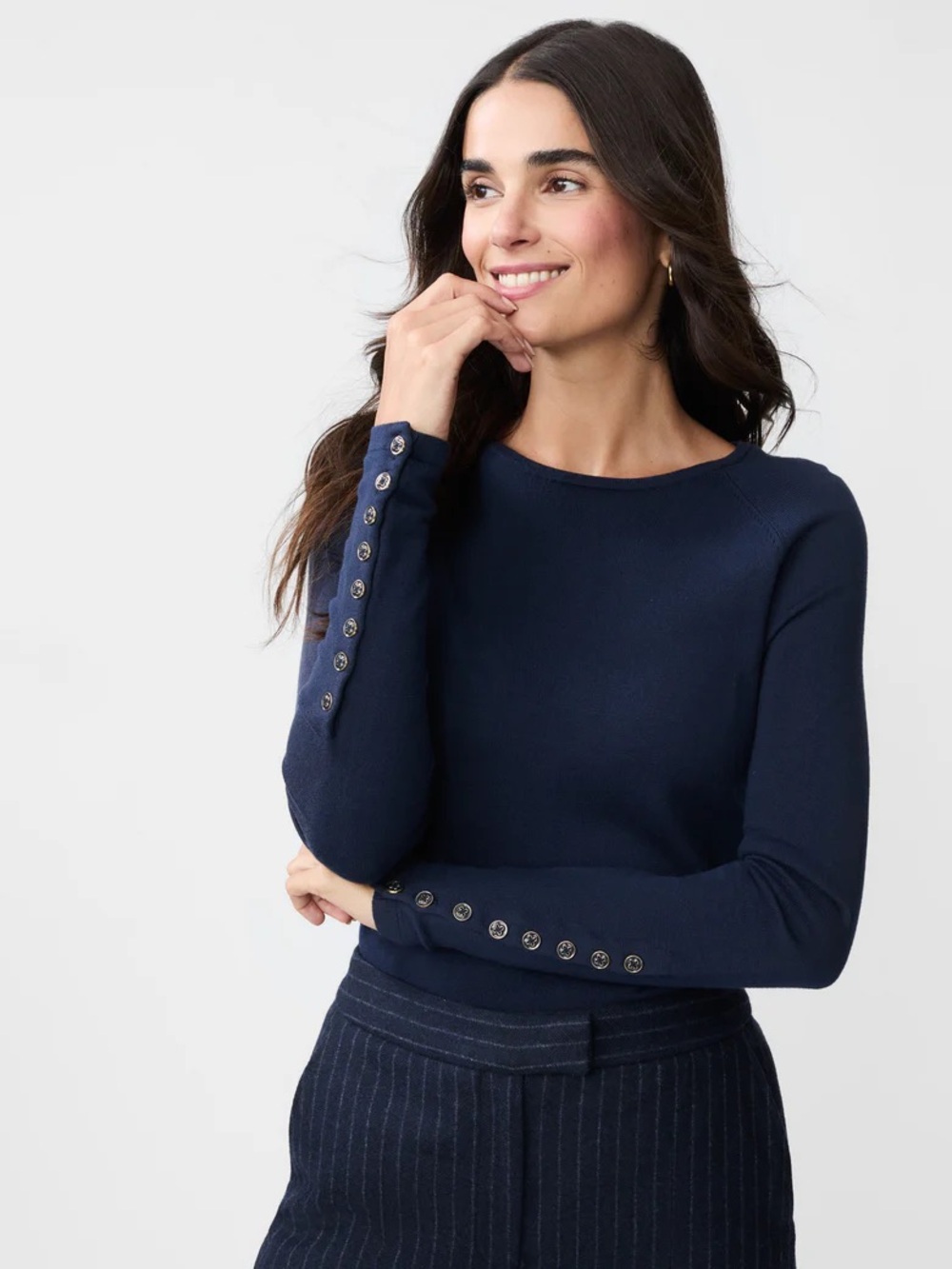 J. McLaughlin Navy Crewneck Sweater